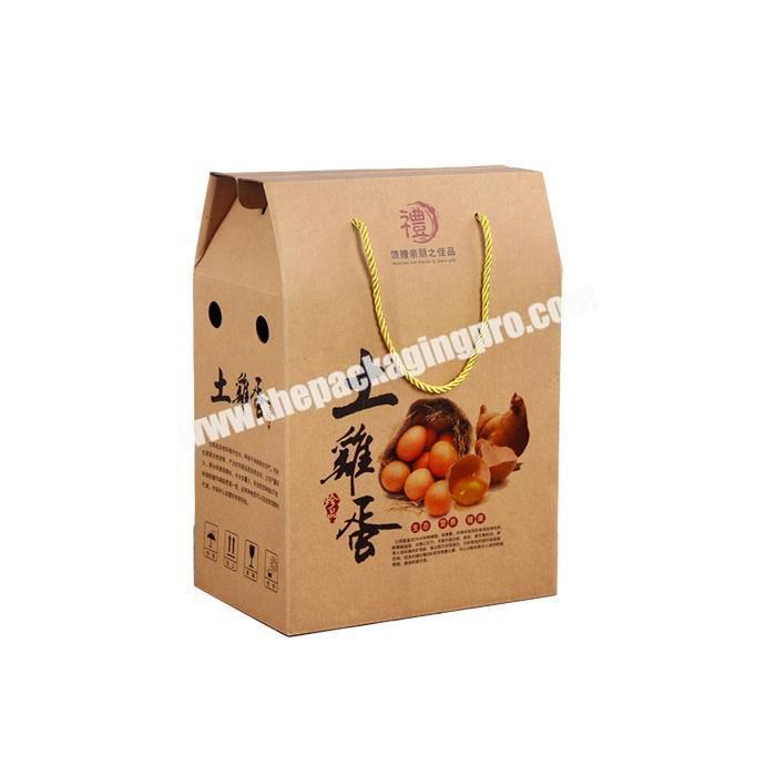 Heavy duty corrugated paper egg packaging boxes with handle