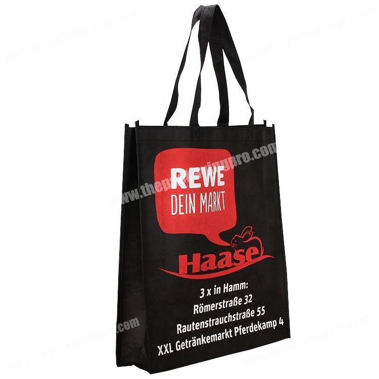 Heavy duty fabric recycle black carrying non woven bag with handle
