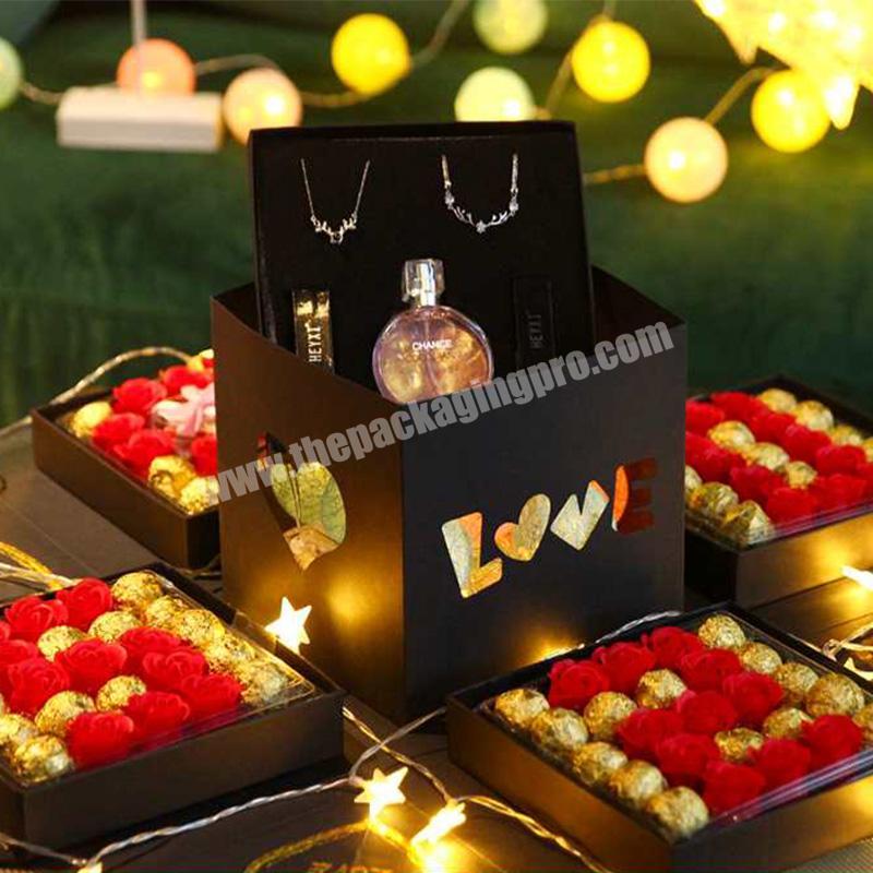 Hexagon Album Album Wedding Valentine'S Day Christmas Square Surprise Explosion Gift Box