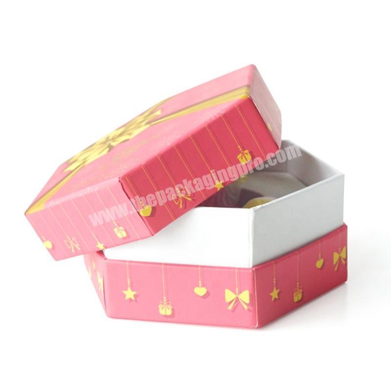 hexagon box packaging pink hexagon cardboard box for gift packing