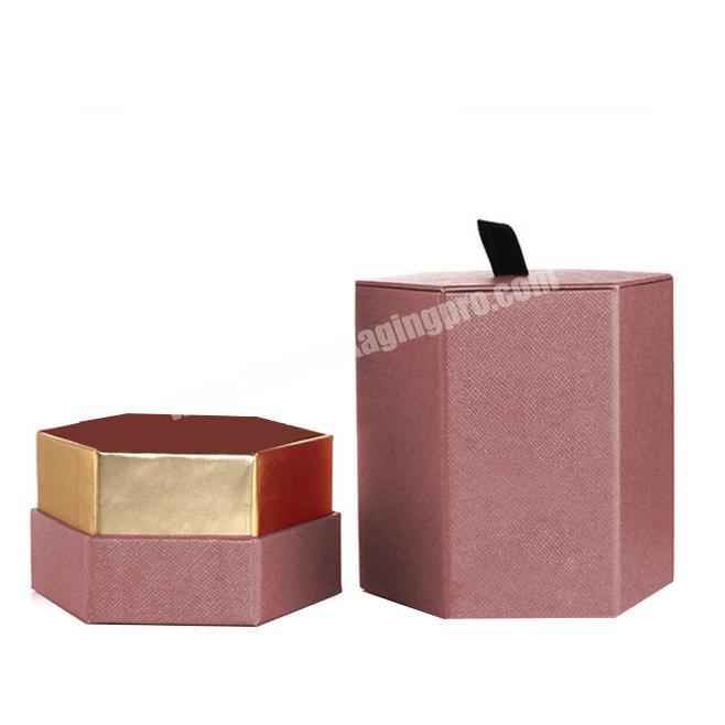 Hexagonal lid and base perfume bottles packaging paper bottle packing container rigid box