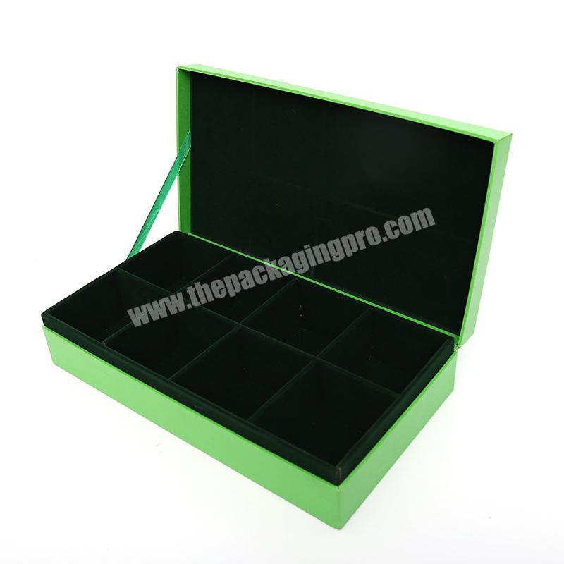 High class custom logo green colorful printing paperboard presentation gift marketing clamshell paper box