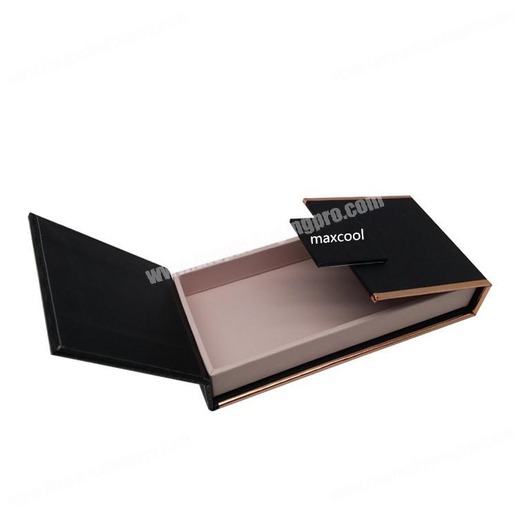 High end black custom  magnetic colse mink eyelash  extension packaging box