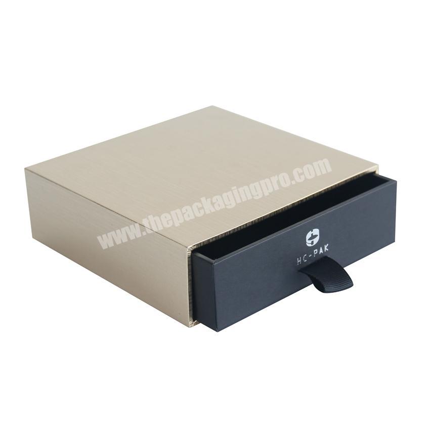 High-end black mini drawer slide jewelry bracelet box with drawer handles