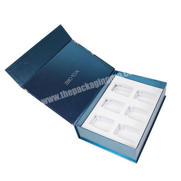 High-end Collapsible Custom Printing Cardboard Folding Magnetic Cosmetics Box Packaging Paper Box with Foam Insert