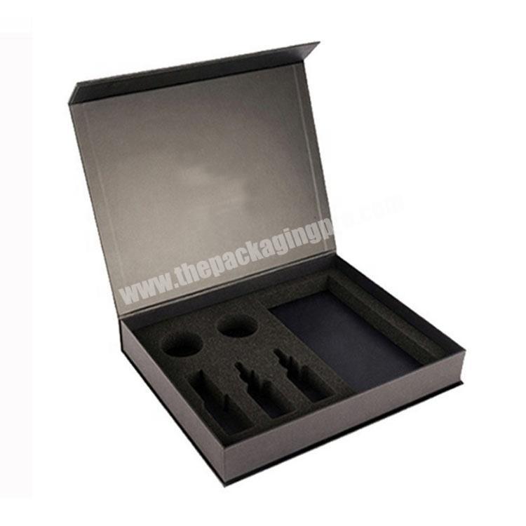 High- End Custom Black Packaging Paper Storage Makeup Cosmetic Gift Box With Dividers