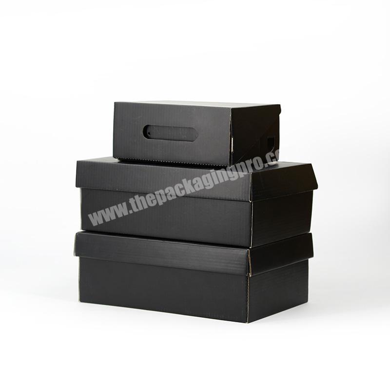 High End Custom Cardboard Packaging Black Shoe Gift Box