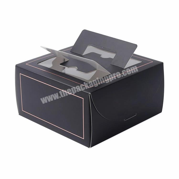 High-end Custom Logo Paper Food Packaging Manufacturer Custom Black Cake Boxes