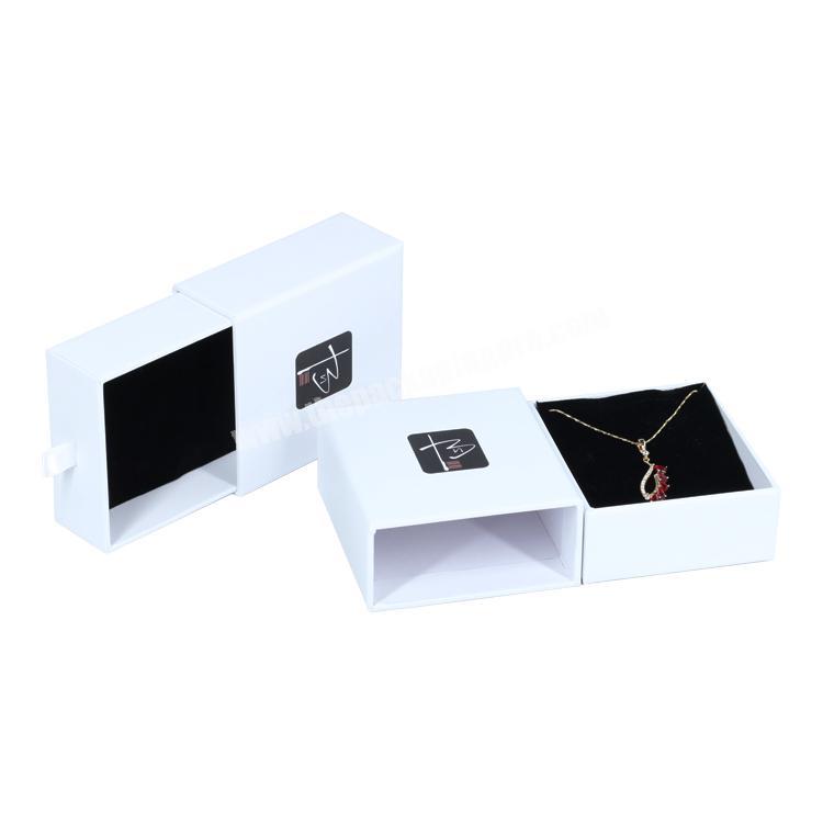 High end Custom logo white sliding jewelry box for gift