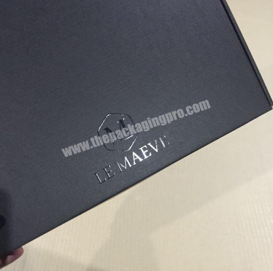 Manufacturer High End Custom Luxury Black Matt Packaging Boxes with Spot Uv Embossed Logo