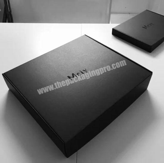 Wholesale High End Custom Luxury Black Matt Packaging Boxes with Spot Uv Embossed Logo