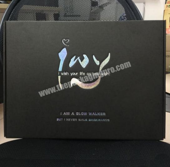 Factory High End Custom Luxury Black Matt Packaging Boxes with Spot Uv Embossed Logo