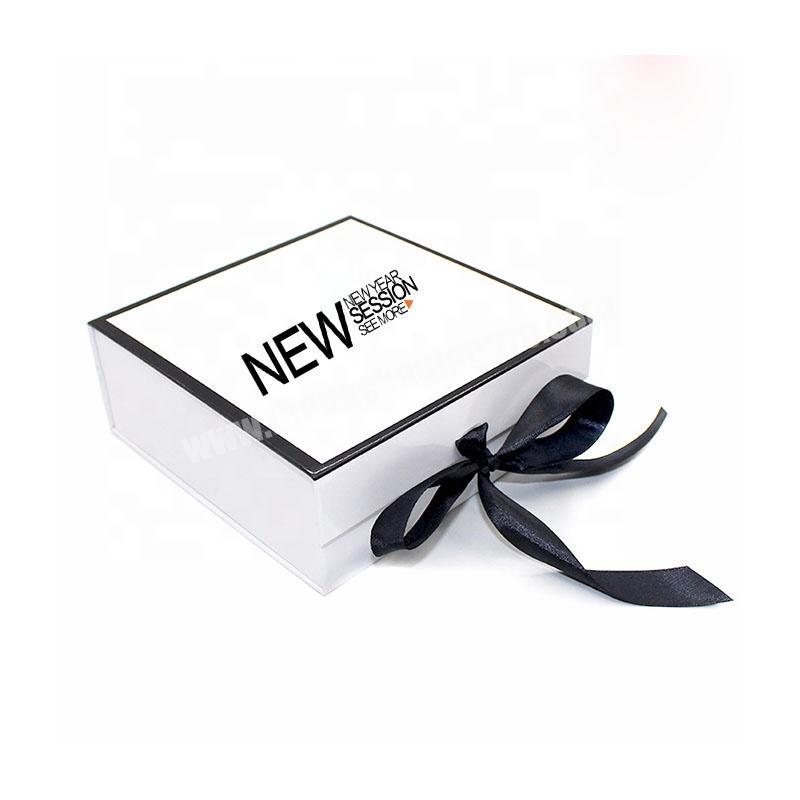 High End Custom Magnetic Closure Folding Cardboard Lady Handbag Packaging Purse Gift Box With Ribbon Handles