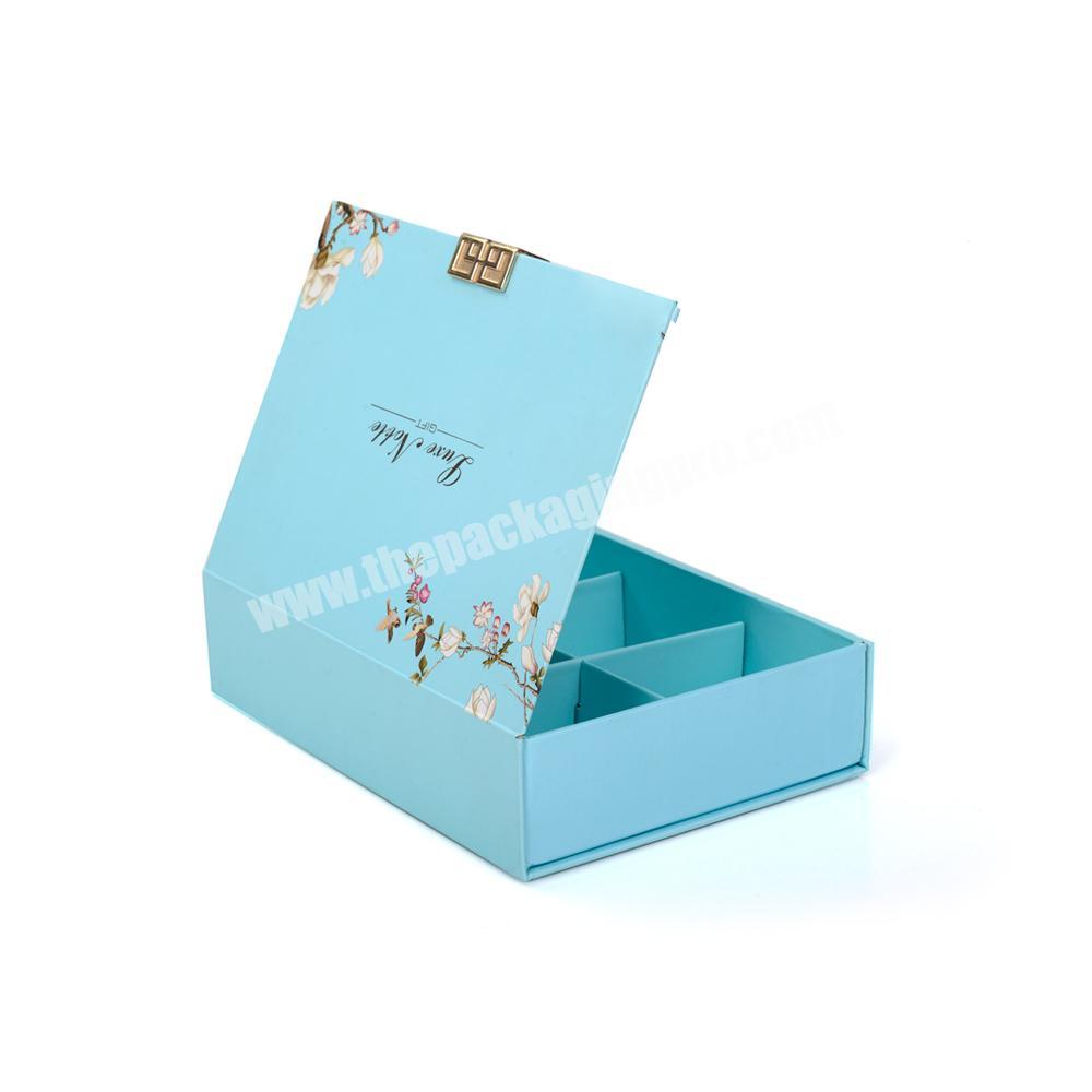 High End Customized Empty Recyclable Rigid Magnetic Paper Gift Box with Compartments Divider