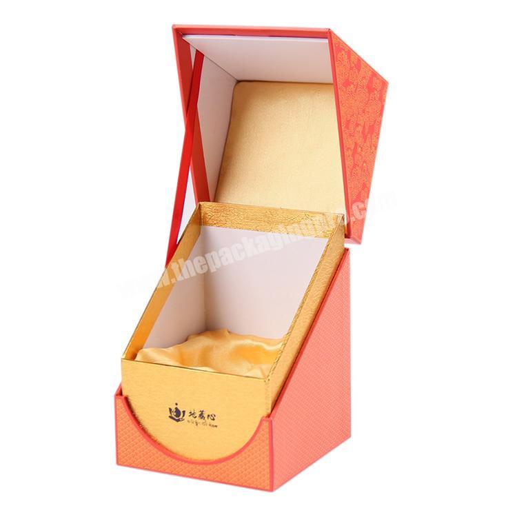 High End Elegant Square Cylinder Box Gold Stamping Paper Cardboard Gift Box With Custom Logo