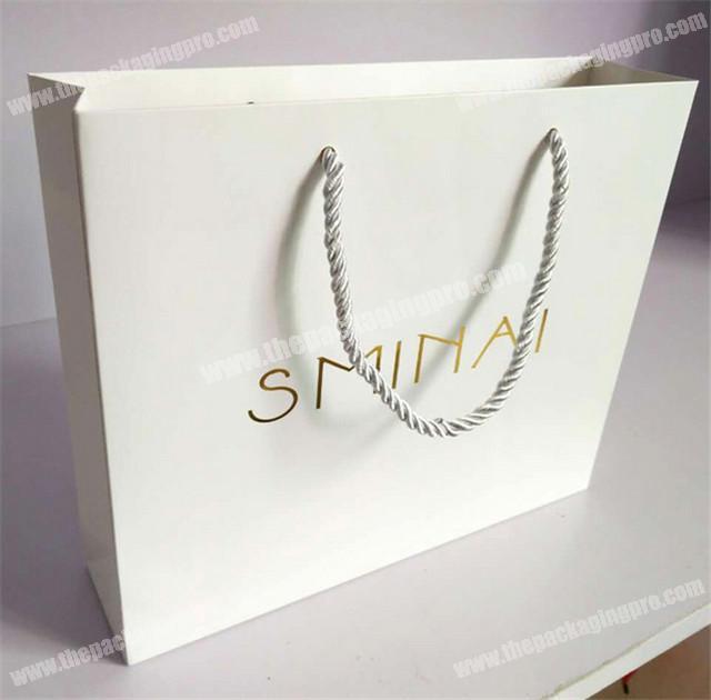 High End Fashionable Different Types Customized Pattern Shopping Paper Bag Rope Handles
