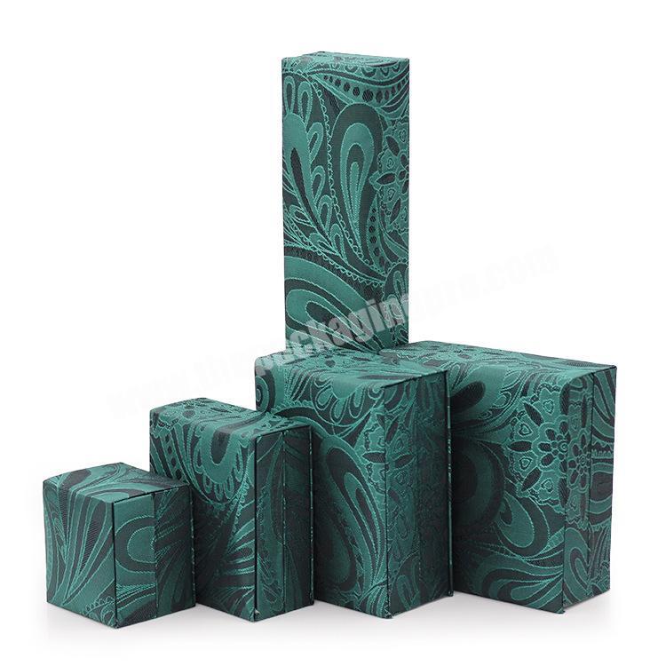 High-end green brocade jewelry box jewelry ring pendant necklace wholesale packaging jewelry box wholesale spot