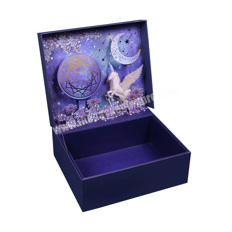 High-end instagram style creative star unicorn paper gift box 3d gift cup box