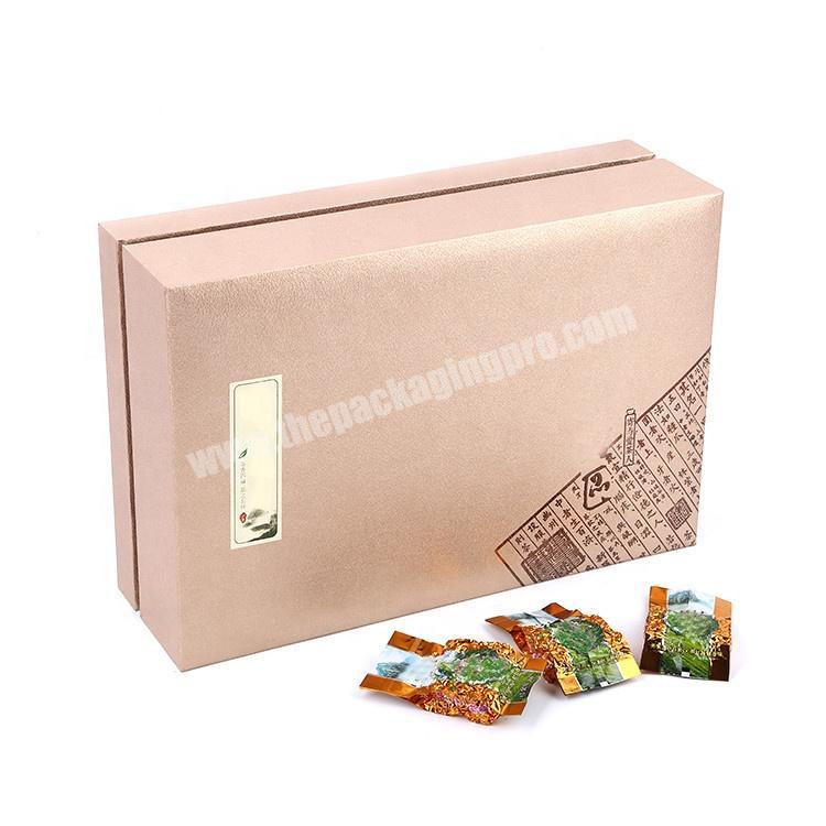 High-End Logo Stamping Clamshell Cardboard Paper Packaging Tea Gift Box With FoamSilk Insert