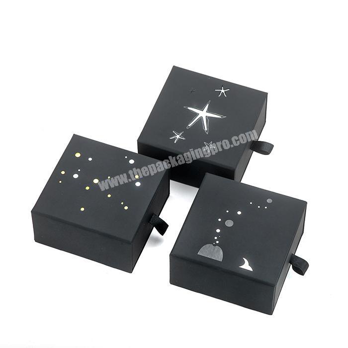 High end new design custom drawer small jewelry box with ribbon