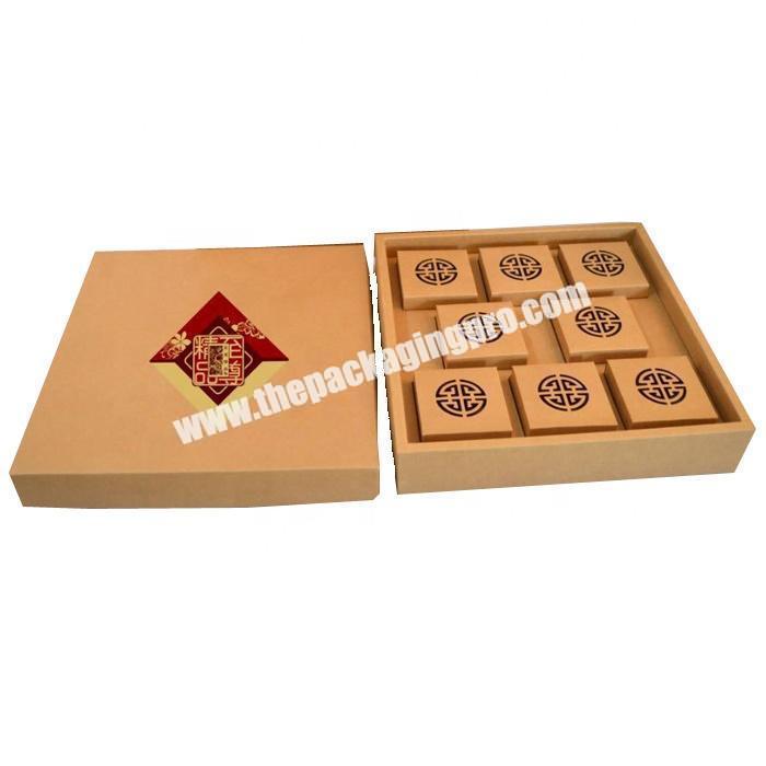 High end paper cardboard mooncake packaging box with divider