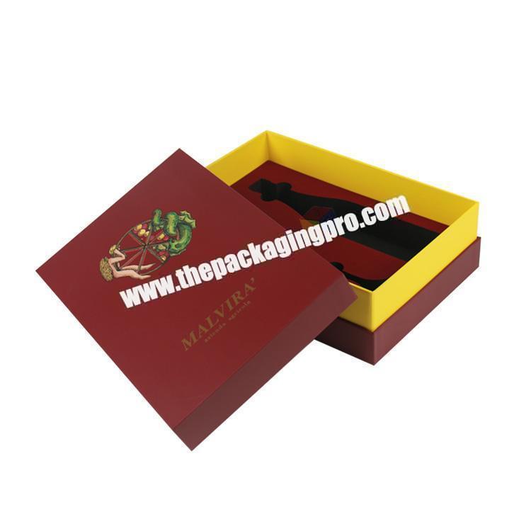 high end rectangle rigid gift box packaging for wine glasses