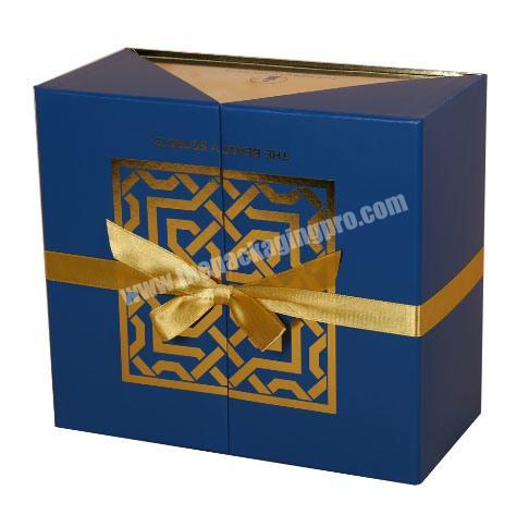 High End Rigid Skincare Packaging Box Cardboard Cosmetic SPA Box Double Door Style Gift Box