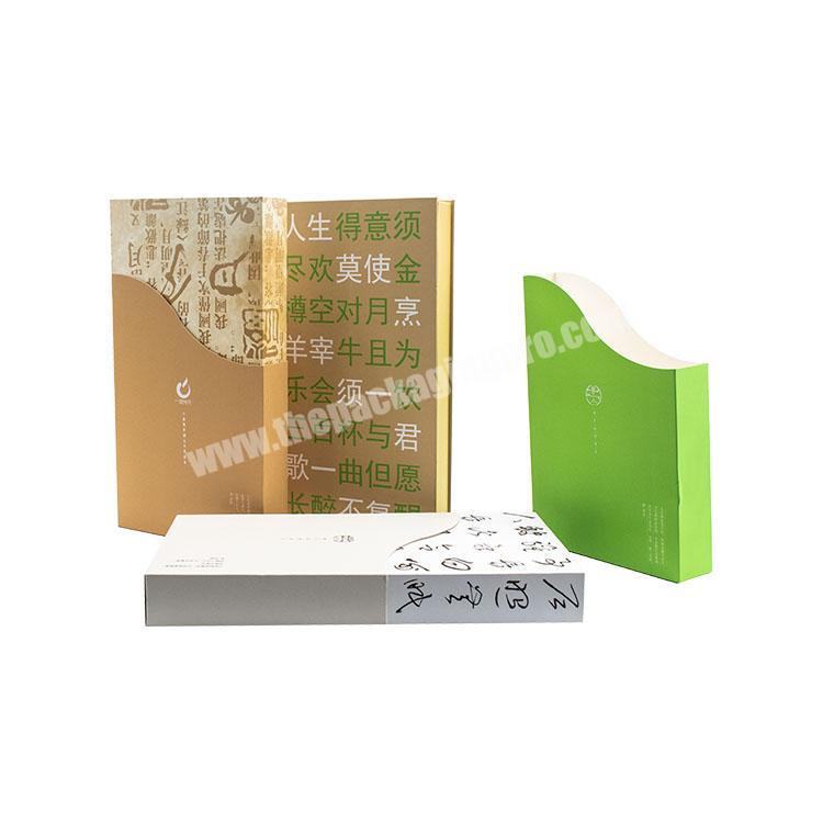 High grade custom printing recyclable square cardboard book shape  gift box packaging with sleeve