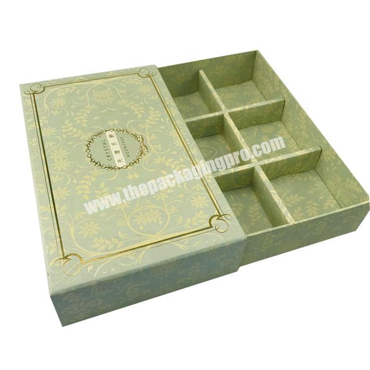 high grade Eco-friendly cardboard drawer cookie box dessert packaging with paper divider