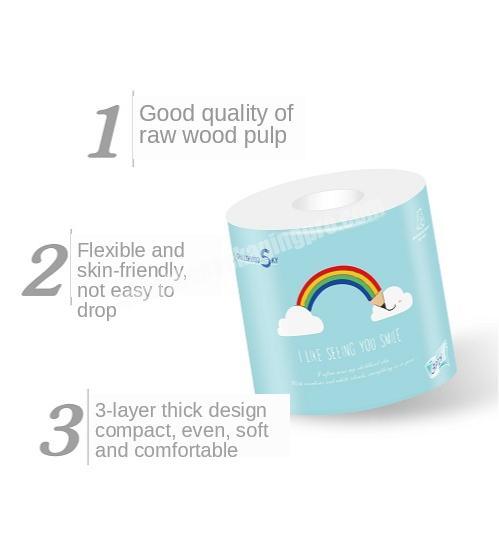 High  Health Organic Virgin Pulp Soft absorption toilet tissue rolls OEM with private brand name toilet paper