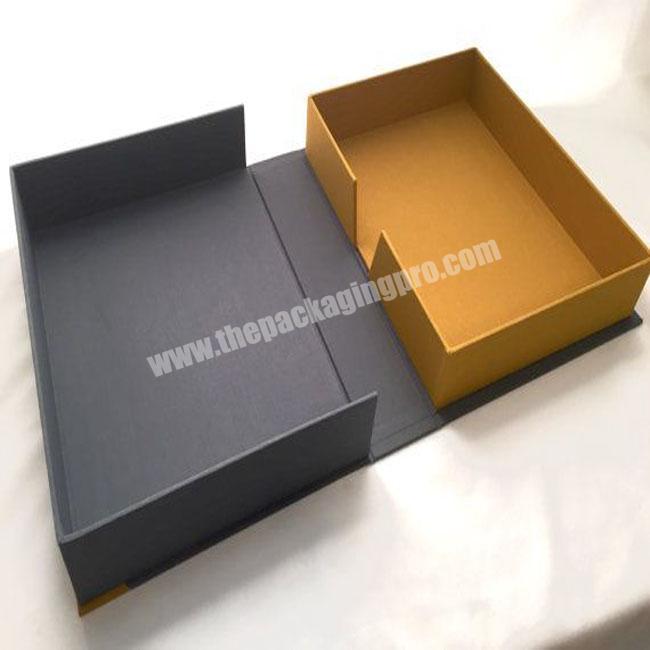 Manufacturer High Quality 4C Custom Printable luxury custom Book Style Rigid Box with Paper Material
