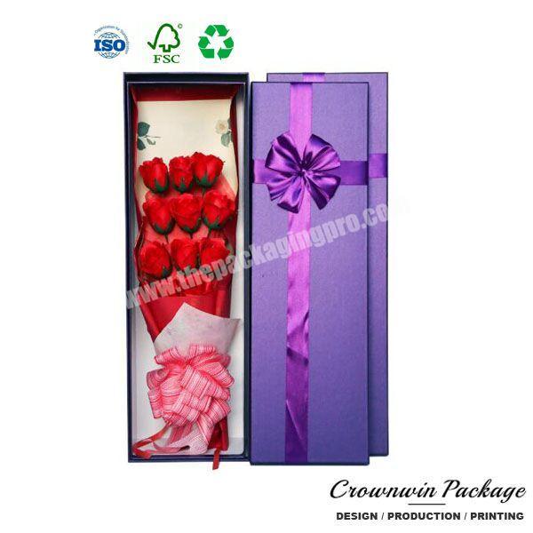 High Quality Acrylic Square Flower Box With Lid CrownWin Packaging