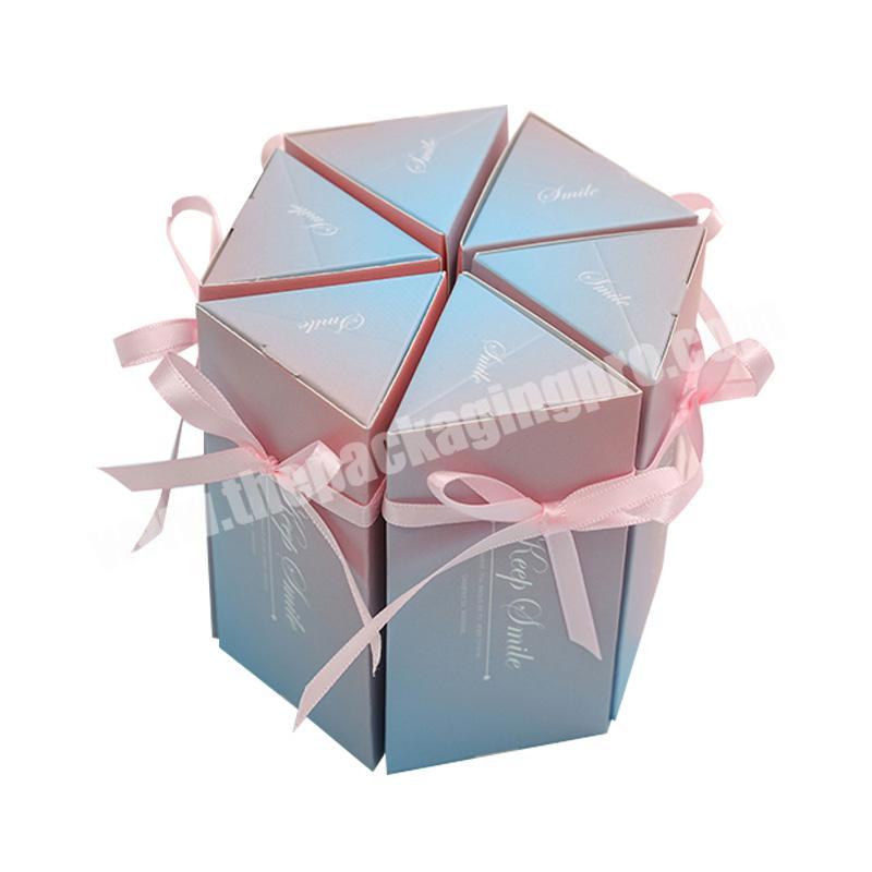 High quality beautiful candy triangle shape gift box