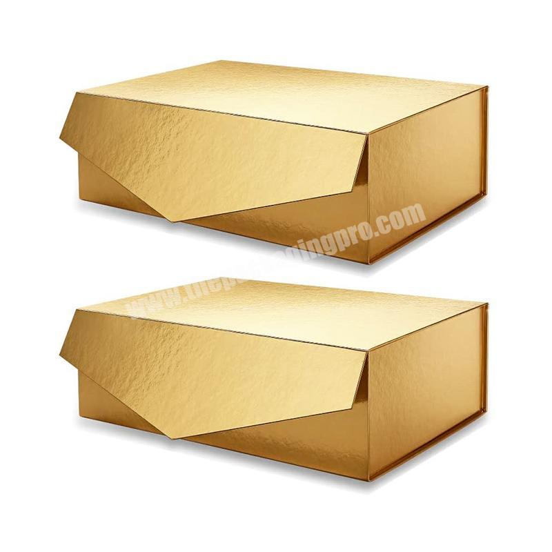 High Quality Big Retail Products Gift Gold Box Packaging With Magnetic Lid
