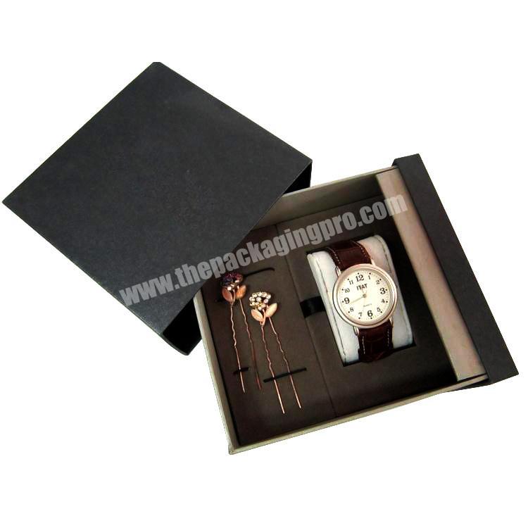 High quality Black Color Sliding Watch packaging gift Box