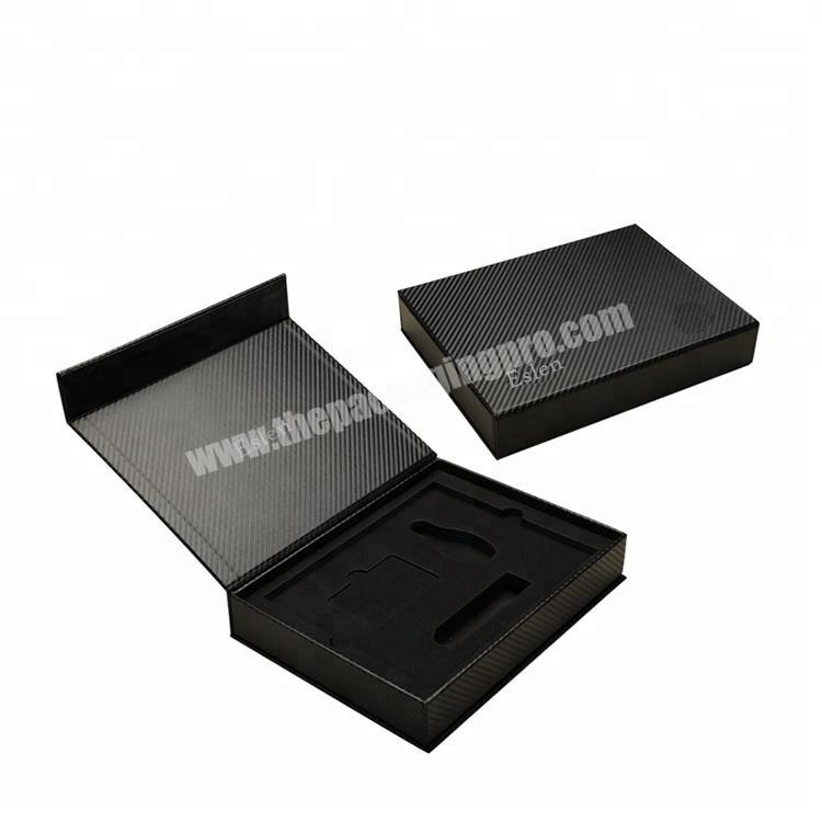 High quality black custom book shaped magnetic cosmetic gift box