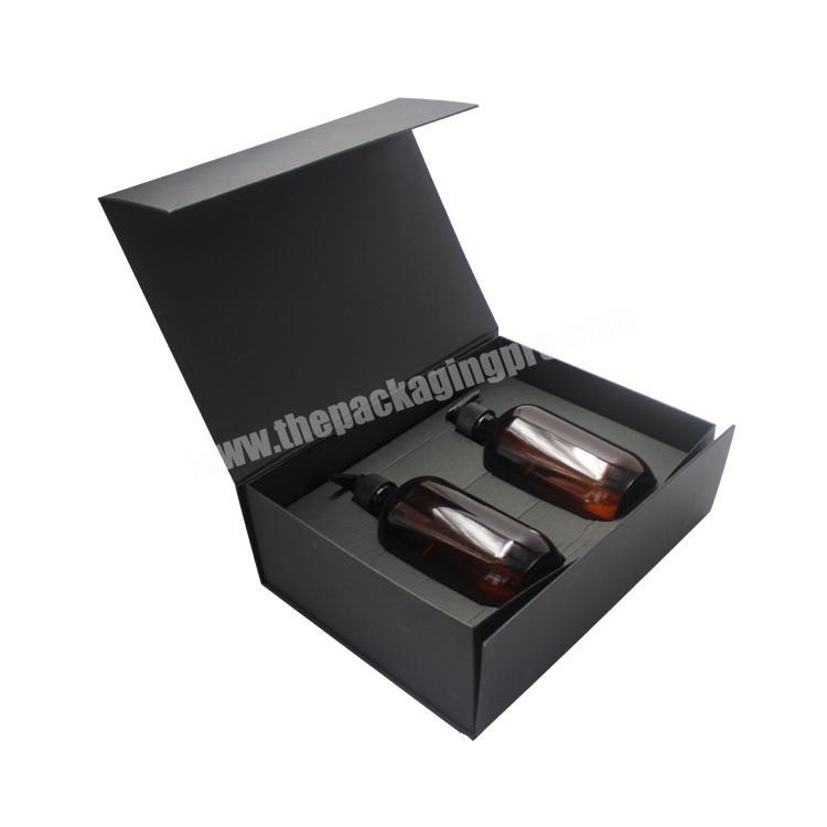 High quality black custom foldable gift box packaging