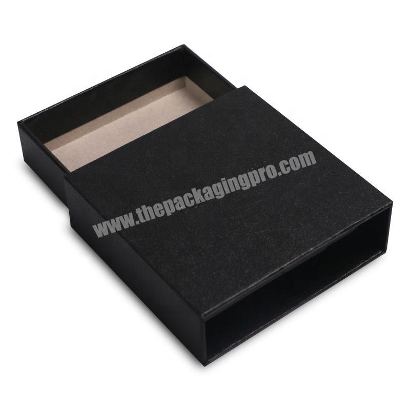 High Quality Black Custom LOGO Jewelry Gift Paper Sliding Drawer Cardboard Box