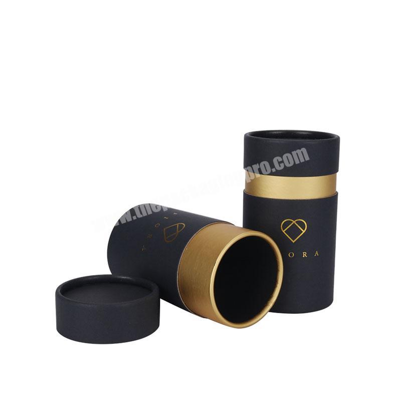 High Quality Black Round Cylinder Packaging Gift Box Wrapping Hard Kraft Paper Core Tube