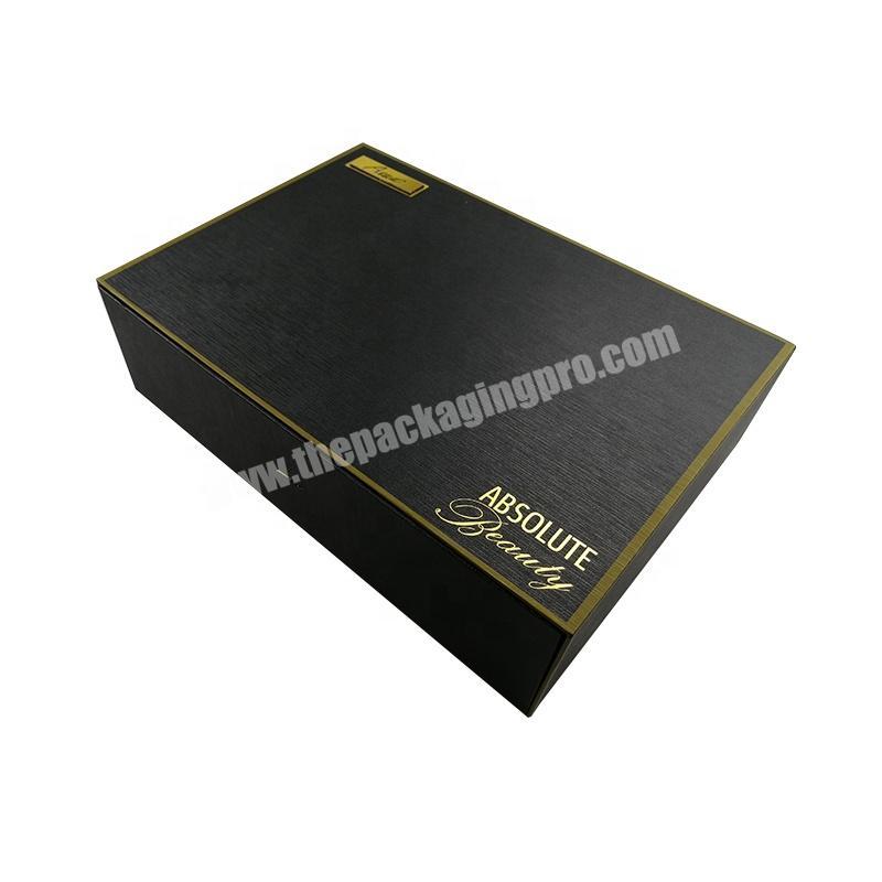 High Quality Black Texture Paper Cardboard Gift Printed Custom Logo Sliding Drawer Packaging Box