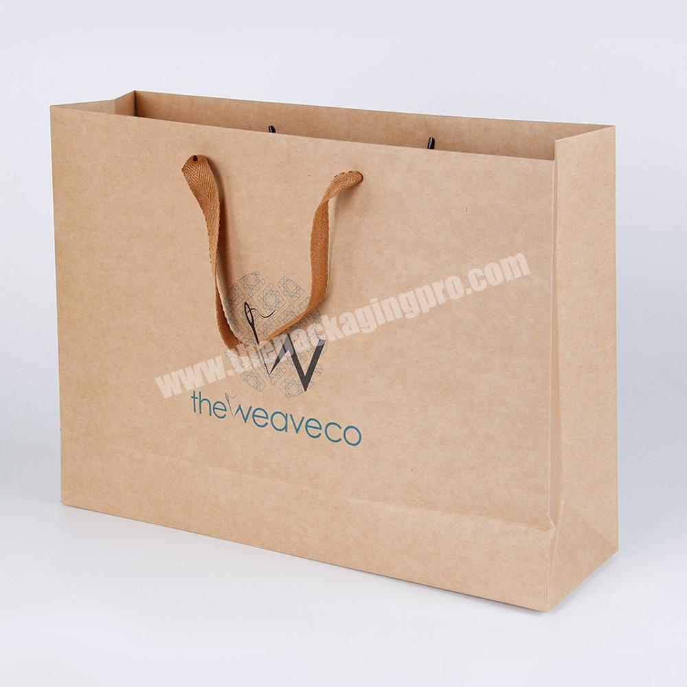 high quality brown kraft paper bag with flat handle wholesale