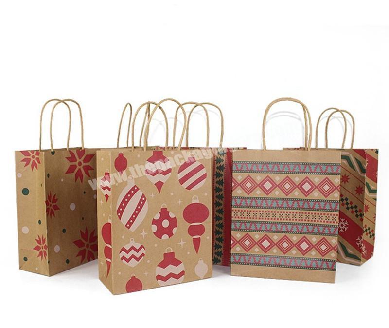 high quality brown kraft paper bags christmas paper bag for gifts