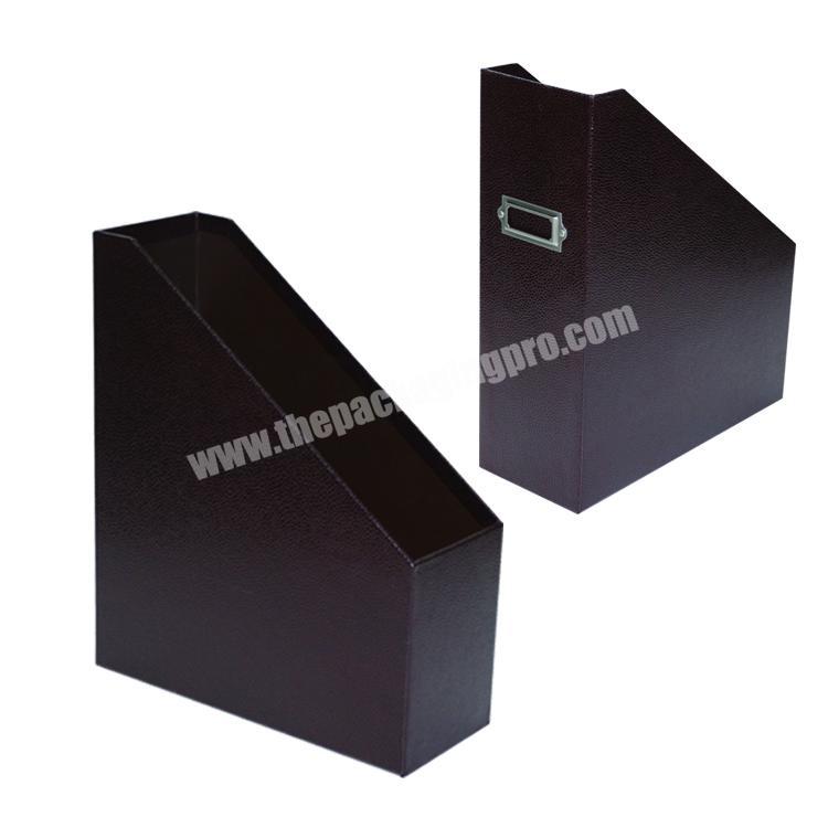 High quality cardboard customized Front Insertprinting desk collection magazine file storage paper box