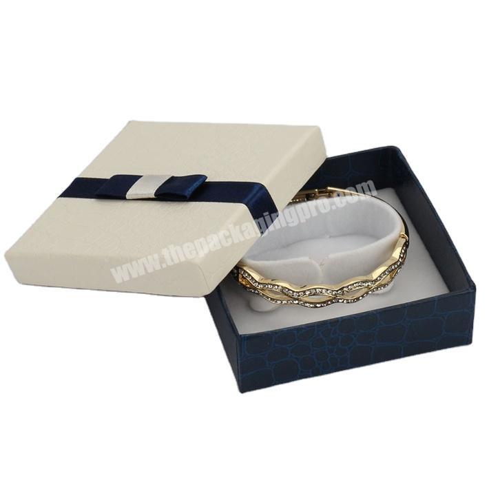 High quality cardboard jewelry gift box with ribbon customized