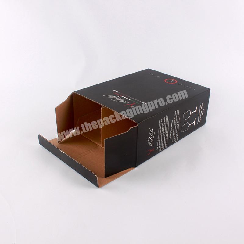 High quality carton printed square wine glass packaging boxes