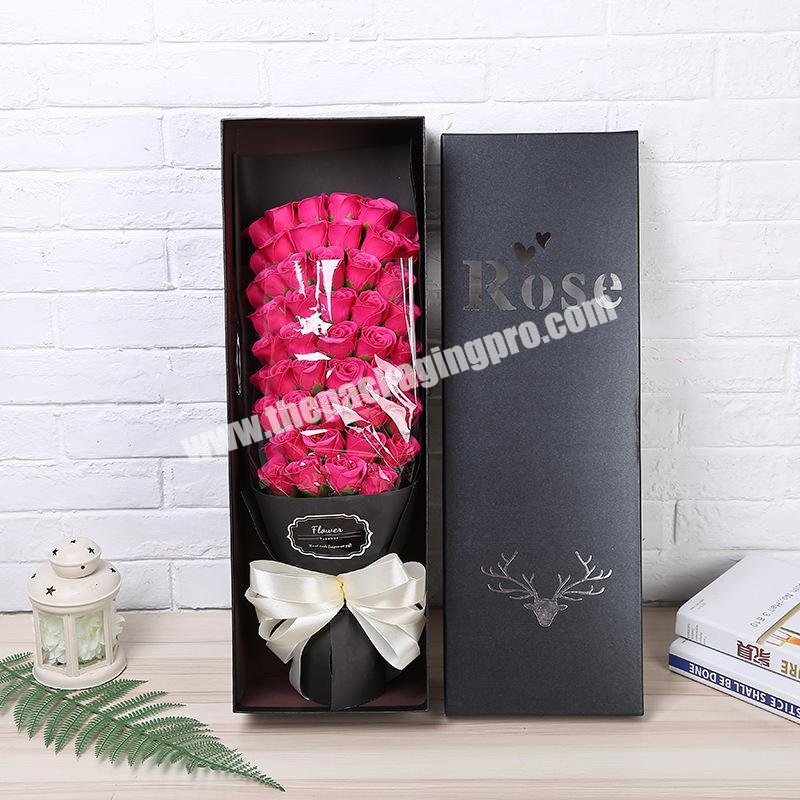 high quality china brand large paper rose bear floral gift box