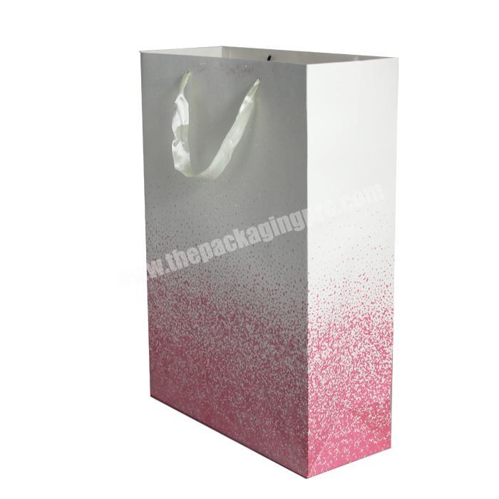 High quality christmas gift cheap pink shopping paper bags