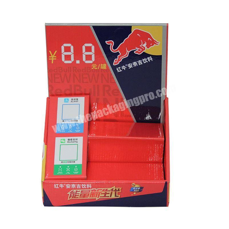 High quality CMYK printing cardboard counter laces display with peg hooks
