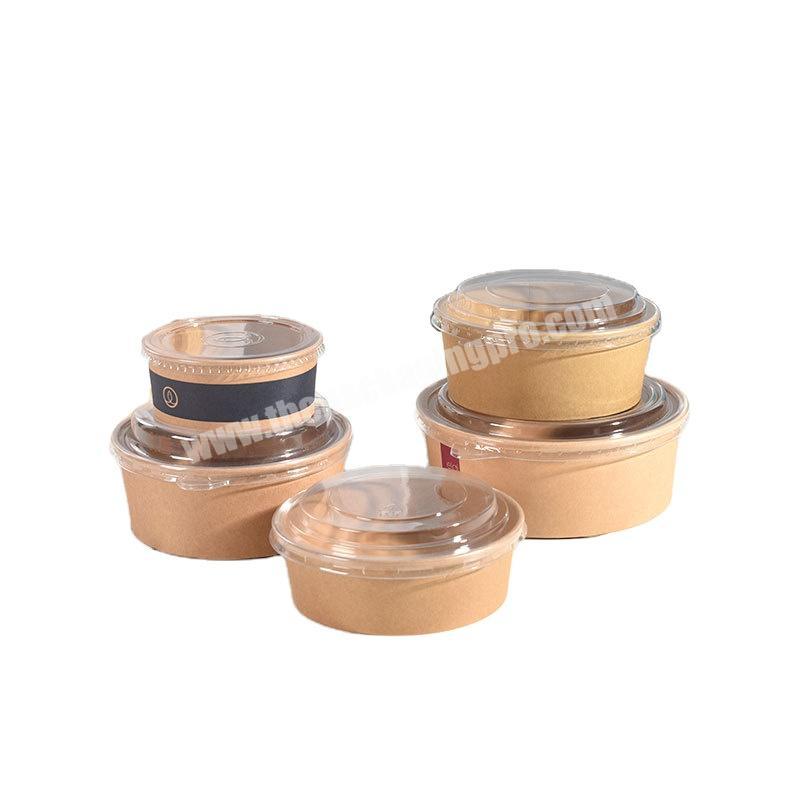 High quality competitive price brown paper bowl paper layer bowl takeout paper bowl with inner lid with wholesale price