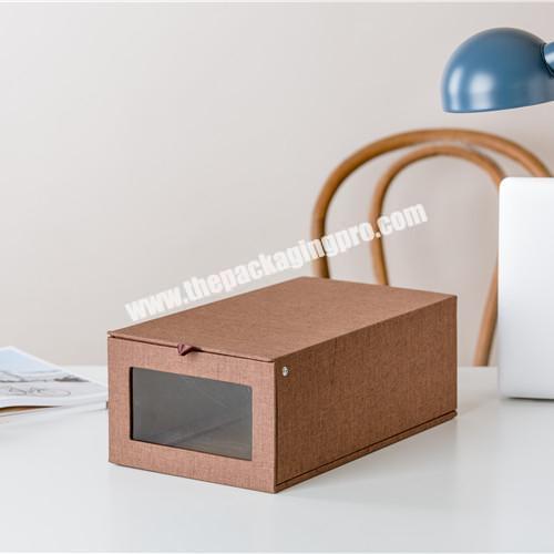High quality custom birthday wedding paper rectangle shape brown custom gift box with window
